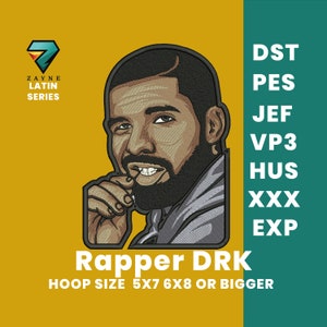 Rapper DRK Embroidery file 4x6, 5x7, 6x8 PES,JEF,dst,vp3,exp,csd,xxx,hus