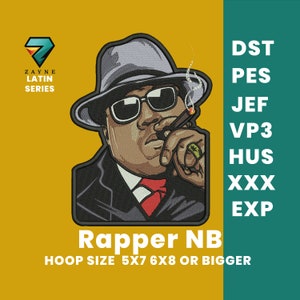 Rapper NB embroidery files 5x7, 6x8, 7x10 dst,exp,pes,vp3,xxx,jef