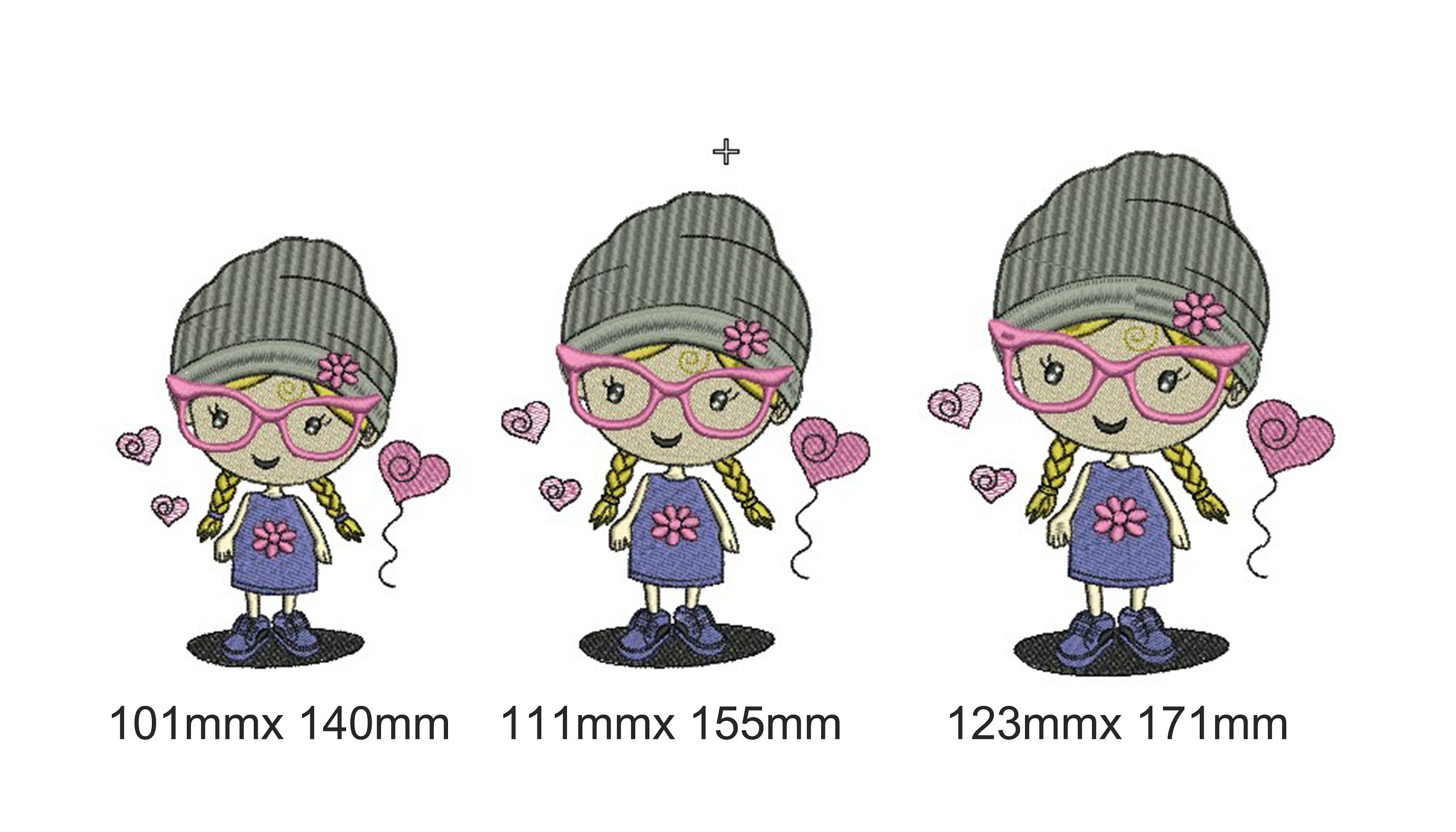Cute little girl embroidery files multiple format v2  etsy Cute little girl embroidery files multiple format v2  etsy