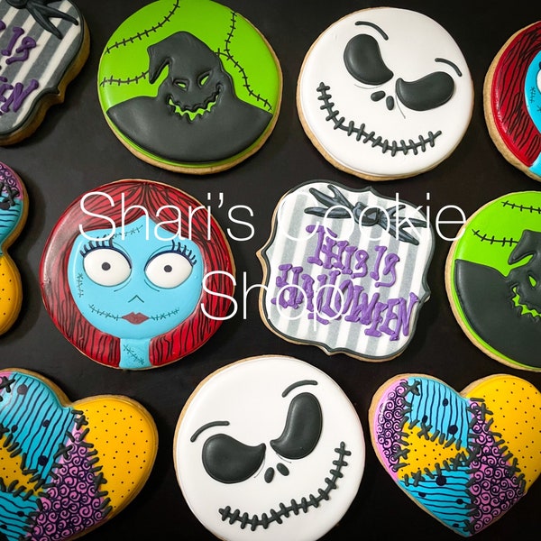 Nightmare Before Christmas Inspired Sugar Cookies
