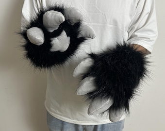 Fursuit Dragon Long arm paws : Furry gloves with squeak , available for customization