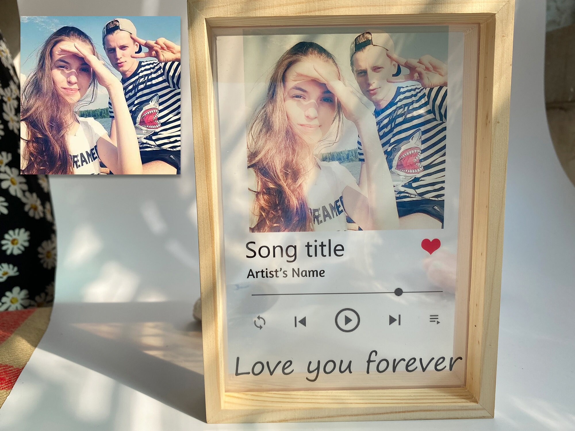 Personalized frame photo Wooden Album cover Custom image Etsy