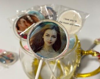 12 Pieces-Personalized photo lollipops,customized handmade lollipops gift