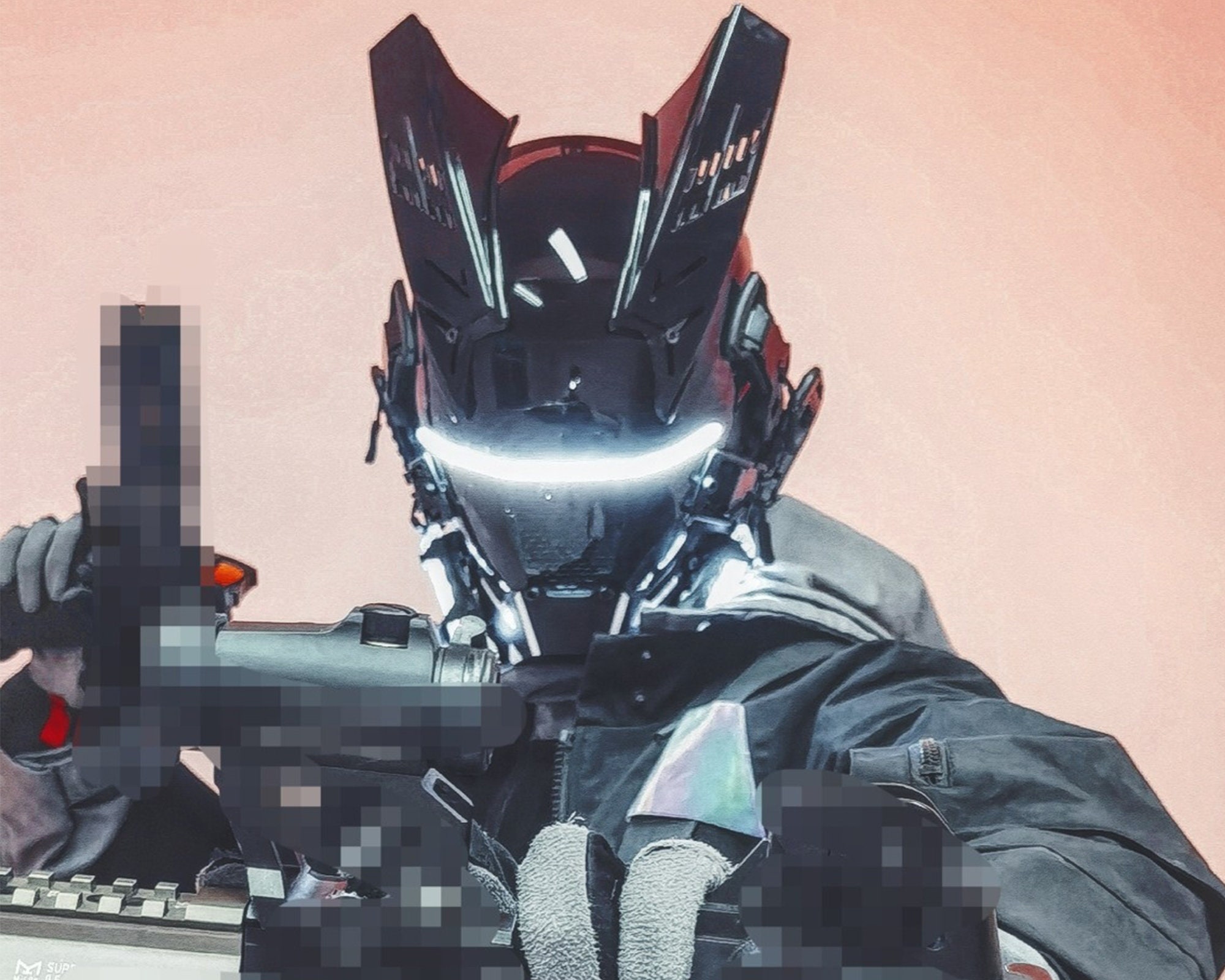 Cyberpunk Samurai Half Face Mask