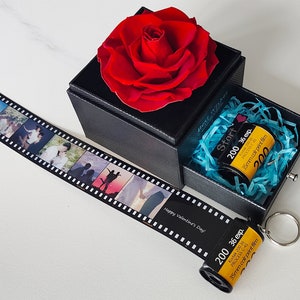 Fotos Schlüsselbund Filmrolle Konserven Blumen rose Box Kundenspezifische Geschenke für Mutter , personalisiertes Bild, Weihnachtsgeschenke, Geburtstagsgeschenk