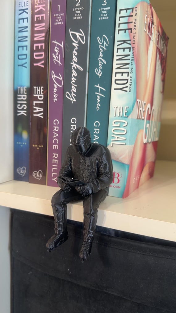 Hockey Romance Figurine | Dark Moody Hockey Player Shelf Decor | BookTok Hockey Boyfriend Statue