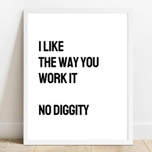 HousewarmingBirthday Gift Wall Art Decor Typography Rap Urban No Diggity No Doubt Lyrics Print Blackstreet Inspired Music Poster
