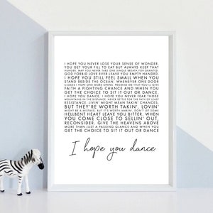 I Hope You Dance Art Print, Spiral Song Lyric Art Print, Sheet Music ...