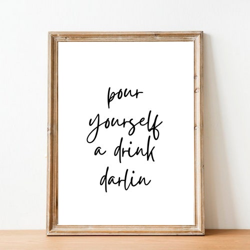 Bar Cart Decor Printable Wall Art Bar Cart Sign Alcohol Etsy