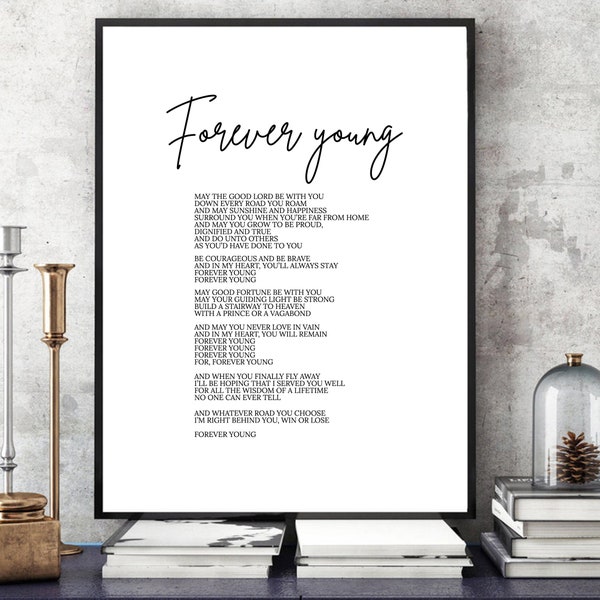 Forever Young Lyrics Etsy