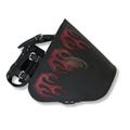 Black Leather RED FLAMES Saddlebag bag pannier for Harley Davidson Softail Breakout Fatboy