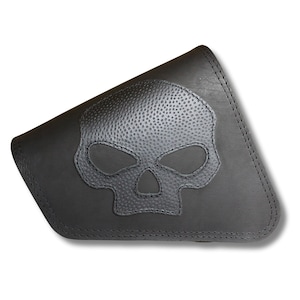 Zwarte SKULL leren tas voor Harley Davidson Sportster 883 1200 IRON ROADSTER