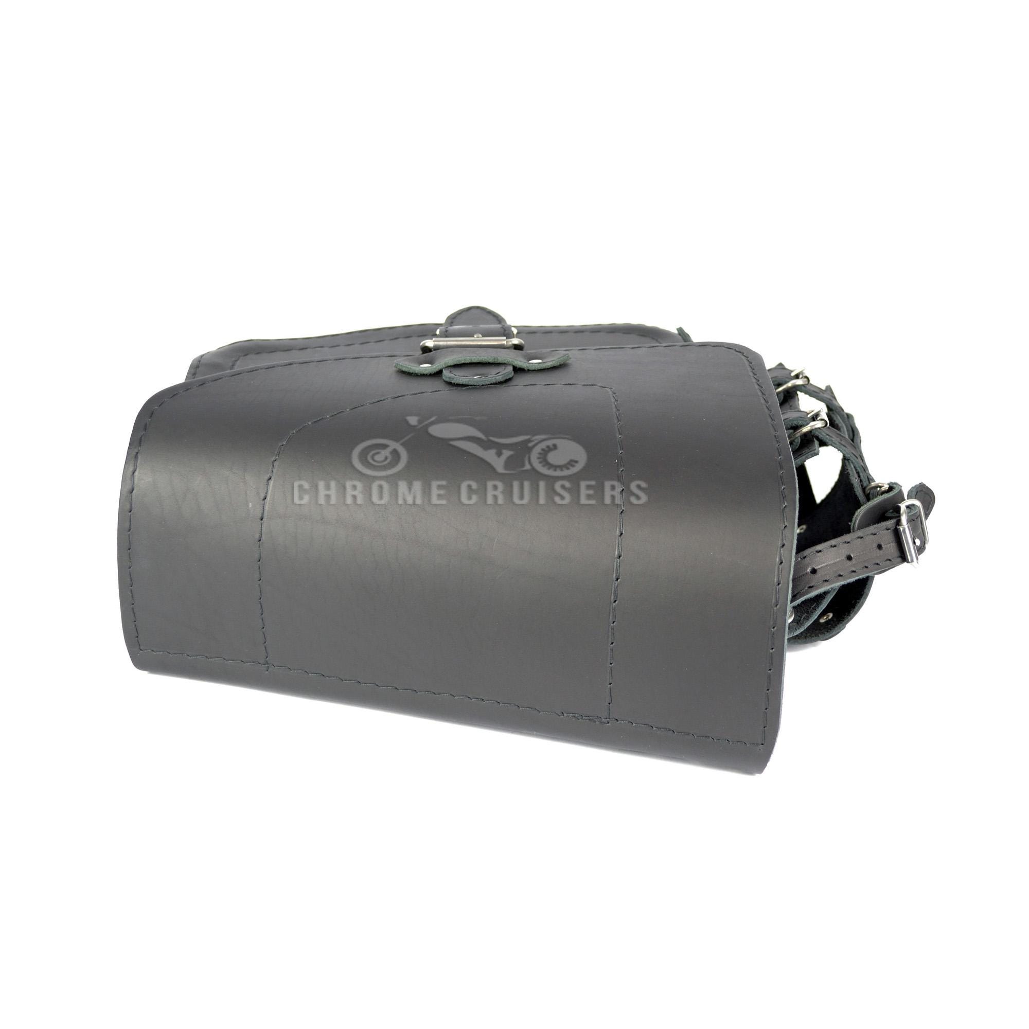 Black Leather Single Bag for Harley Davidson Softail Slim Fat Boy