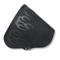 Black Leather FLAMES Saddlebag bag pannier for Harley Davidson Softail Breakout Fatboy