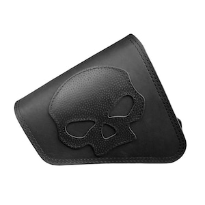 Black SKULL Leather Bag Pannier for Harley Davidson Sportster 883 1200