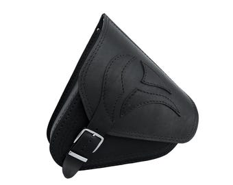 Yamaha XVS650 XVS1100 Drag Star V-Star XV1600 XV1700 XV1900 Kawasaki VN900 Custom Schwarzes schlichtes Leder Einzeltasche Gepäckträgertasche Satteltasche - 5L