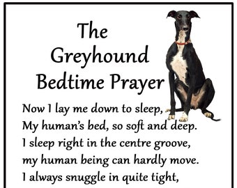 Fridge Magnets - Greyhound Bedtime Prayer. Large 6 x 4 inch Flexible Fridge Magnet Gift