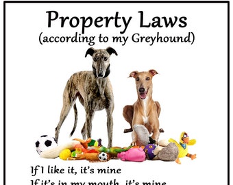 Greyhound Dog Gift -  Property Laws Flexible Fridge Magnet 6 x 4 inches