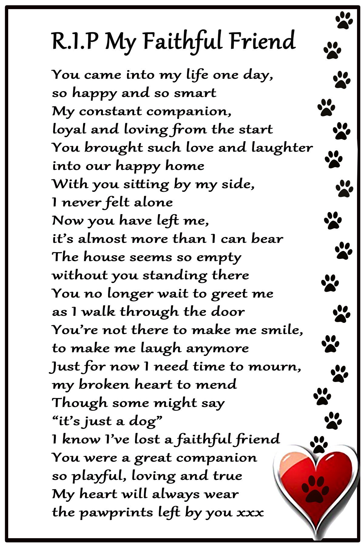 Dog Bereavement Shudehill Twin Folding 6 X 4 Frames With RIP Verse RIP