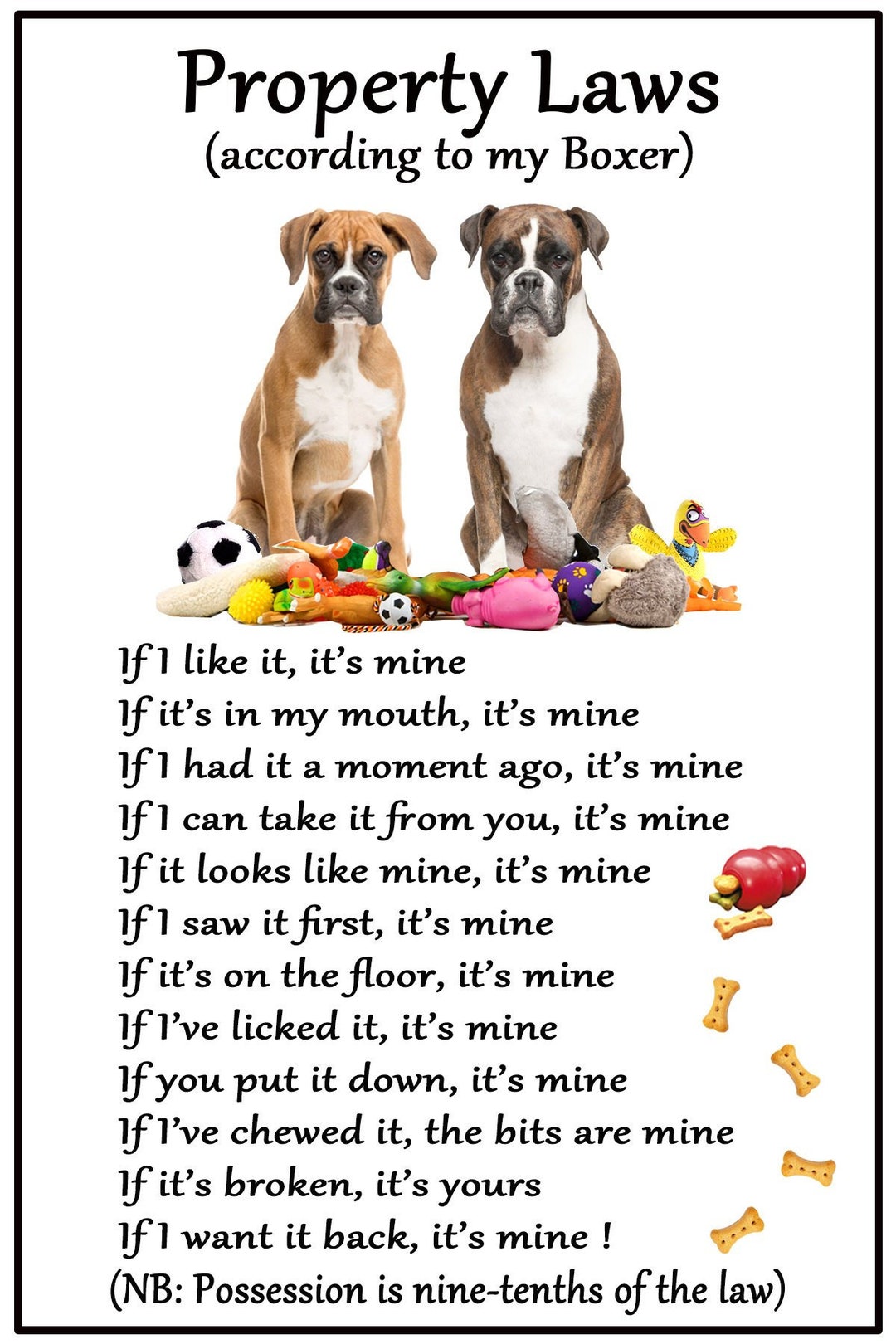 Boxer Dog Gift Property Laws Flexible Fridge 6 X 4 Inches Etsy UK