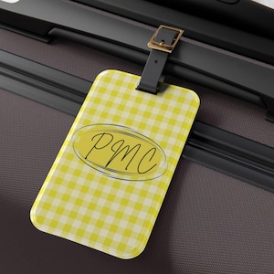 Gele gingang bagagelabel acryl reisbagage-ID personaliseerbaar