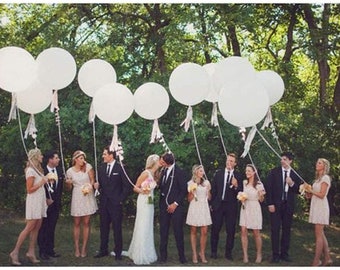 2 or 6 PACK | Giant White Balloons | 36" inch, Big, Jumbo | Perfect for Weddings, Bridal Showers, Bachelorette Parties, Engagement Parties