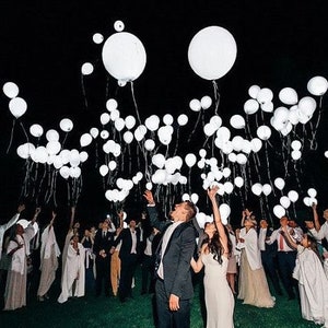 25 PACK | White LED Balloons | Perfect for Weddings, Parties, Celebrations, Memorials, Holidays! (Balloons, Lights, Strings Included)