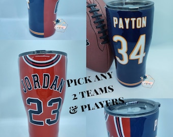 Jersey tumbler // football // basketball // nfl jersey // nba jersey // tumblers for him // custom team jersey gift