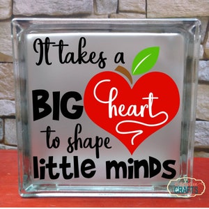 Teacher saying glass block, teacher desk decor, unique teacher gift