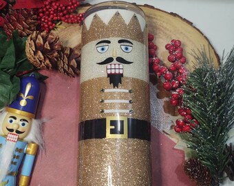 Nutcracker glitter tumbler // toy soldier // personalized glitter tumbler // Christmas mug // winter // holiday // custom gift
