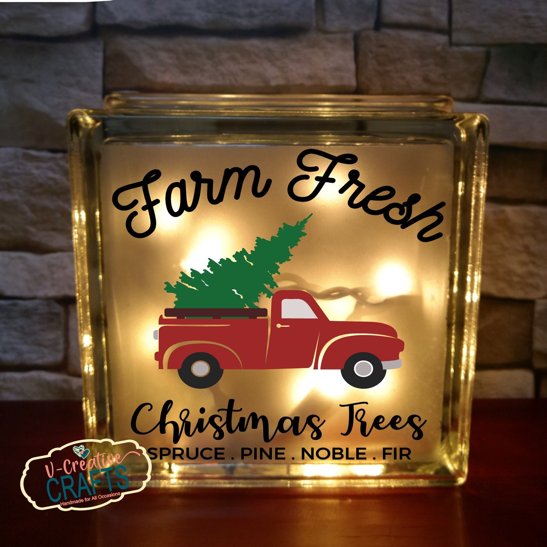 Red Truck Christmas Light Vintage Truck Holiday Decor Etsy