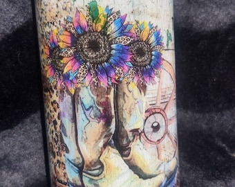 sunflower glitter tumbler //leopard print sunflower // woodgrain tumbler // custom glitter tumbler // personalized tumbler // custom gift