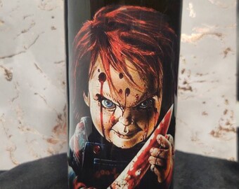 Chucky tumbler, child's play, horror movie cup,  personalized Halloween tumbler, custom tumbler