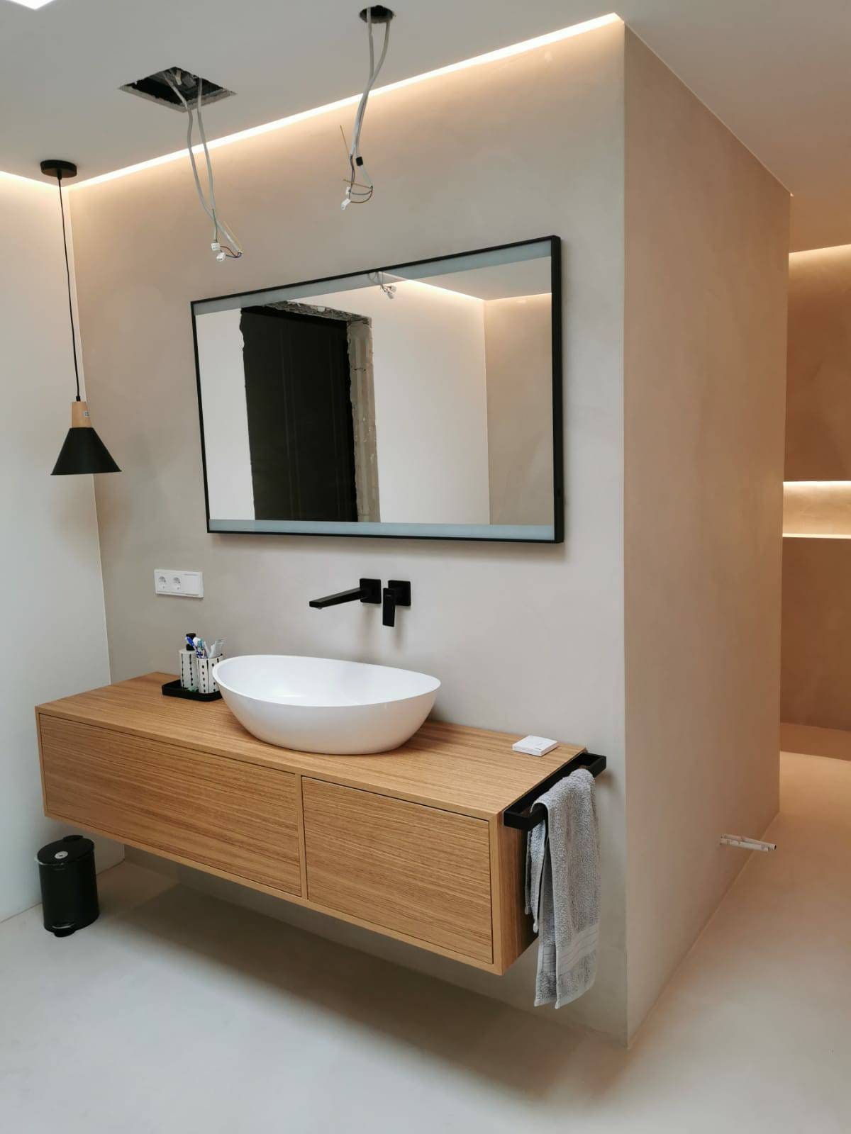 Zona de aseo lavabo / mueble bajo lavabo madera reciclada para lavabo sobre  encimera baño, upcycling madera maciza madera hecha a mano -  México