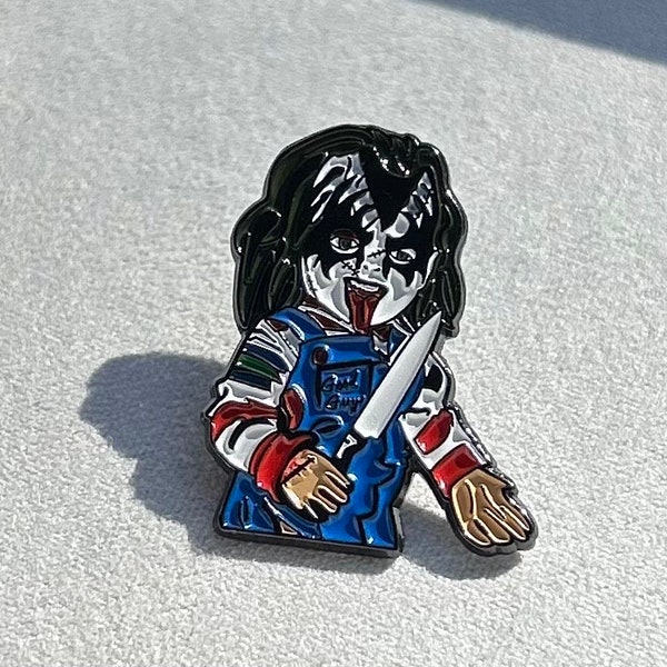 Gene Simmons Chucky Enamel Pin | horror | childs play | kiss | nostalgia | slasher | 90s | 80s | lapel pin | final girl | horror pin