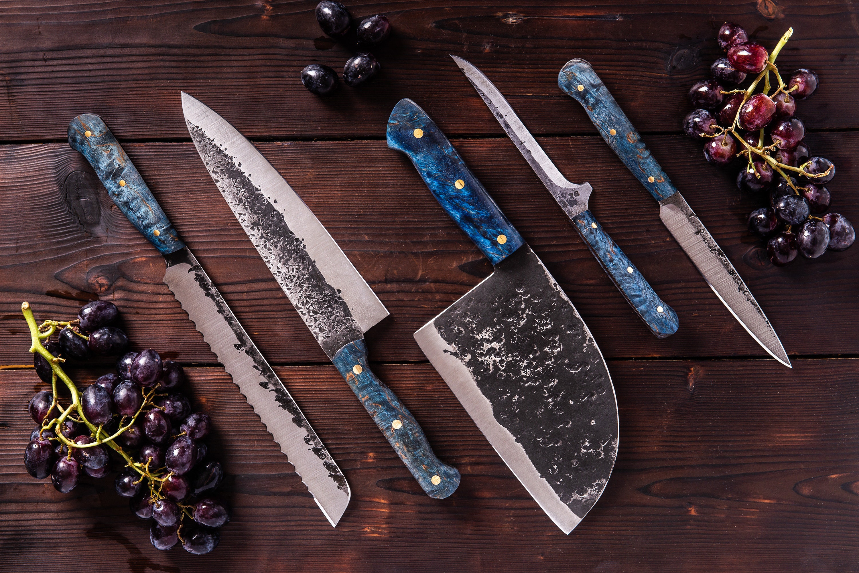 Handmade chef knife set cleaver petty knife fruit knife bread Etsy