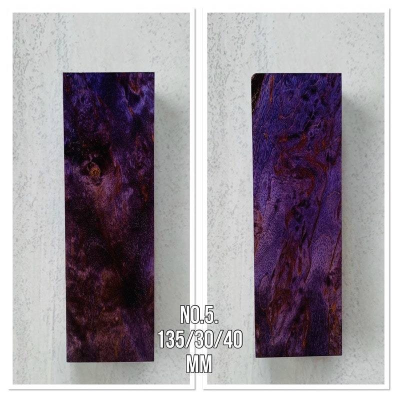 PURPLE stabilized Wood burl knife handle knife scales karelian Etsy