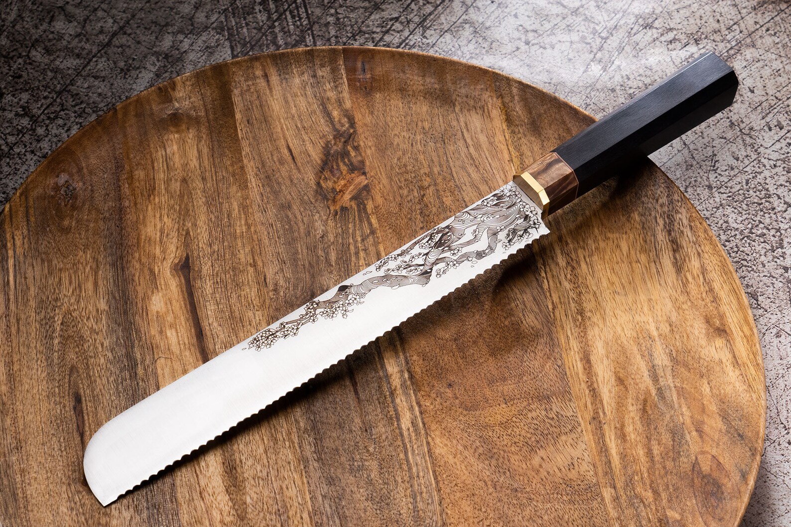 Handmade engraved kitchen knife set Etsy