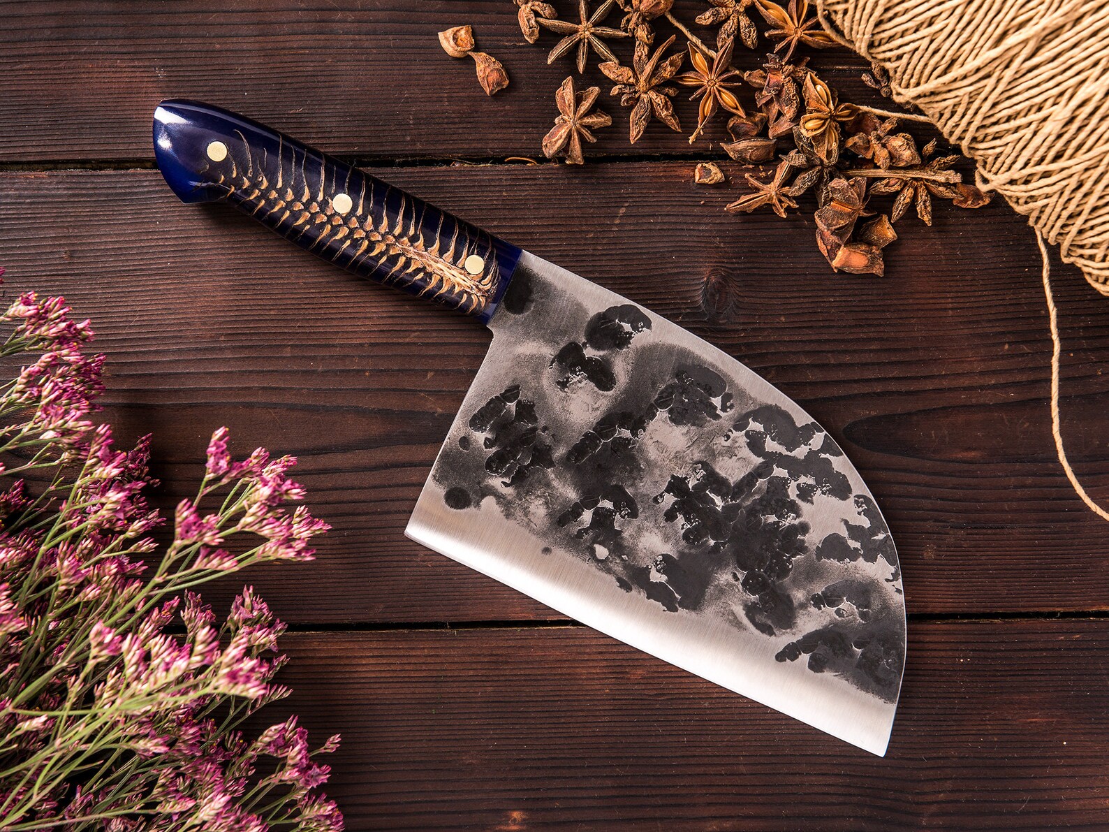Knife Scales Stabilized BLUE Composite Pine cone knife handle Etsy