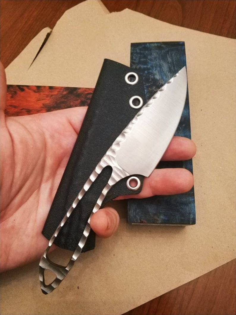 PREMIUM handmade edc knife skeleton knifetactical knife neck Etsy