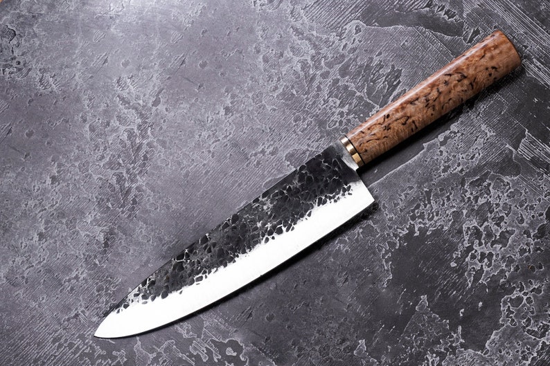 Handmade chef knife engraved knife gyuto hand knife Etsy