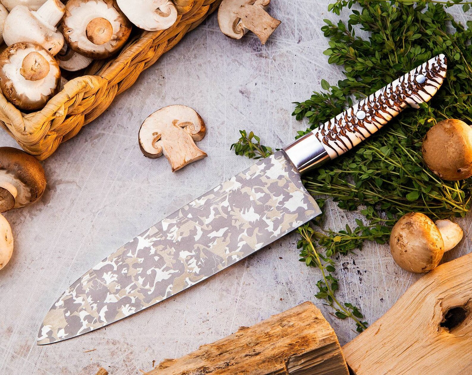 Handmade chef knife custom resin knife engraved kitchen knife Etsy