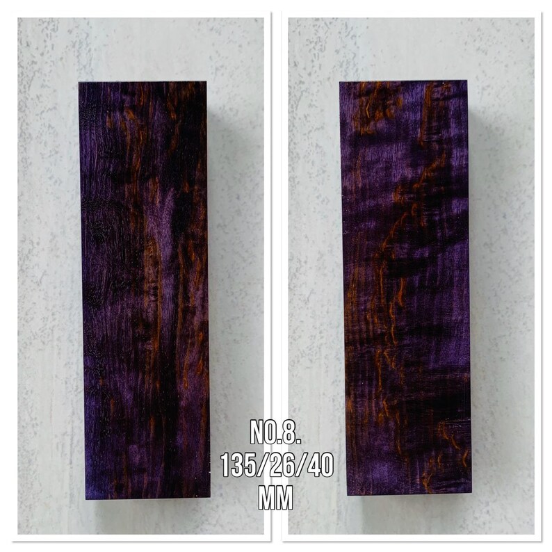 PURPLE stabilized Wood burl knife handle knife scales karelian Etsy