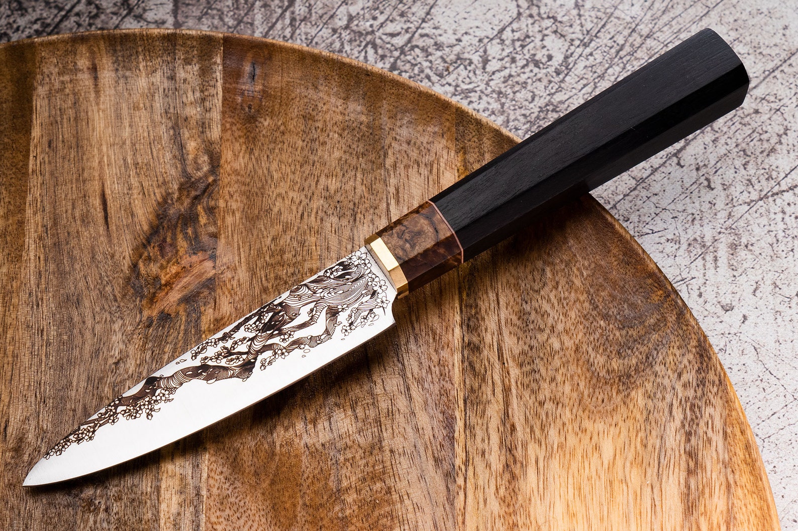 Handmade engraved kitchen knife set Etsy