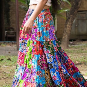 Patchwork Skirt Bohemian Hippie Style Long Maxi Length - Etsy