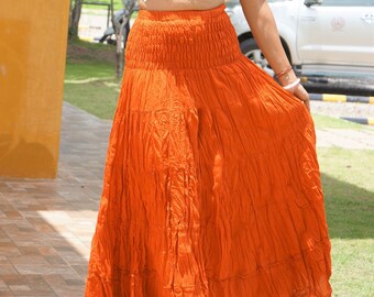 orange skirt boho