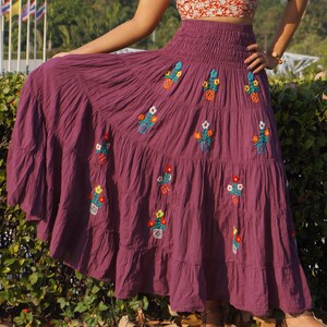 Embroidered skirt etsy sales