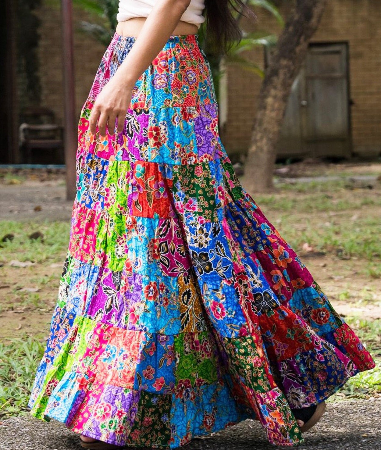Bohemian patchwork skirts online