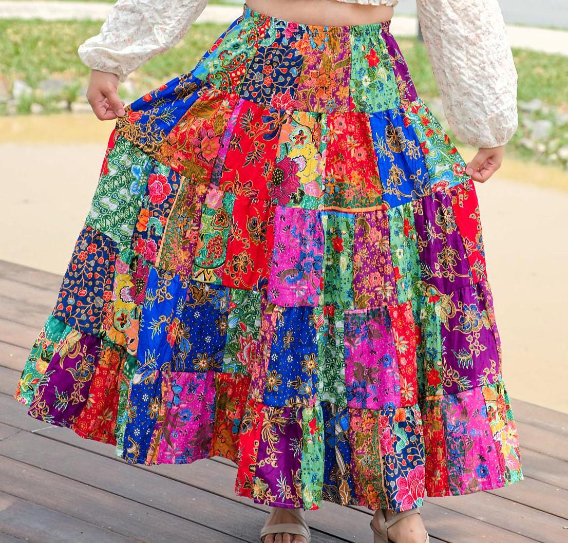 Patchwork Maxi Skirt - Etsy Patchwork Maxi Skirt - Etsy