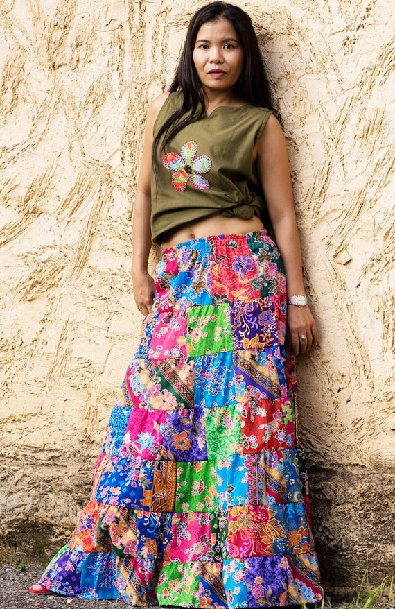 Bright bohemian skirts sales